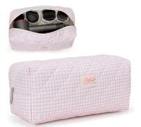 RuiDay Sac de Voyage pour Outils de Coiffure Compatible avec Dyson Airwrap, étui de Voyage Fleuri Mignon pour Outils de Coiffure Shark Flexstyle Organisateur (Carreaux Roses)