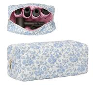 RuiDay Sac de Voyage pour Outils de Coiffure Compatible avec Dyson Airwrap, étui de Voyage Fleuri Mignon pour Outils de Coiffure Shark Flexstyle Organisateur (Bleu)