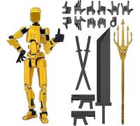 RuiDay T13 Action Figure, 13CM Figurine d'action Titan 13, Figurines d'action Multi-Articulations Lucky 13, Dummy 13 Figurine, Décoration de Bureau (Noir doré)