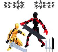 RuiDay T13 Action Figure, 2/3/4pcs Figurine d'action Titan 13, Figurines d'action Multi-Articulations Lucky 13, Dummy 13 Figurine, Décoration de Bureau (2PCS E)