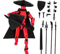 RuiDay T13 Action Figure, T13 Toy, Figurine d'action Articulée, T13 Figurine d'action 3D, Figurines d'action Multi-articulations, Décoration de Bureau, Cadeau (Rouge)