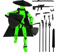 RuiDay T13 Action Figure, T13 Toy, Figurine d'action Articulée, T13 Figurine d'action 3D, Figurines d'action Multi-articulations, Décoration de Bureau, Cadeau (Vert)