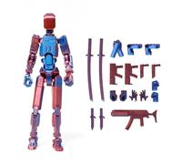 RuiDay T13 Action Figure, Titan 13 Action Figure,Ensemble de héros Robots T13, Dummy 13 Figure,Figurine articulée t13, Desk Decorations, Cadeau (1Pcs, Rouge Bleu)