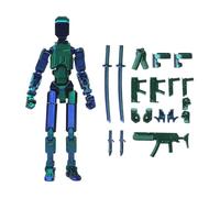RuiDay T13 Action Figure, Titan 13 Action Figure,Ensemble de héros Robots T13, Dummy 13 Figure,Figurine articulée t13, Desk Decorations, Cadeau (1Pcs, Bleu Vert)