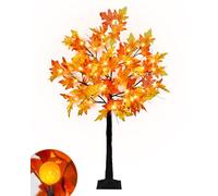 Ruidazon Érable Artificiel de 1,2 m avec 48 lumières LED et 12 citrouilles - Arbre Artificiel d'automne Lumineux pour intérieur et extérieur