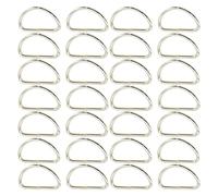 Ruidee Lot de 100 anneaux en D en métal - 20 mm - Boucles en forme de D - Anneaux de fixation en D - Demi-anneaux pour sangles, sac à dos (D/20 mm)