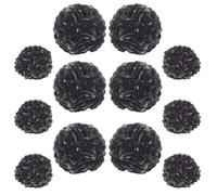 Ruidee Lot de 12 pompons en papier de soie à suspendre de 25,4 cm et 30,5 cm pour décoration de fête, mariage (ZH/noir)