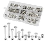 Ruidee Lot de 140 vis Chicago M5 en acier inoxydable pour liaison et cuir - Rivets à clous en métal pour albums, ceinture, reliure (ZD-C/Argent)