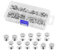 Ruidee Lot de 150 vis Chicago M5 en acier inoxydable pour liaison en cuir, rivets à clous en métal, boutons Chicago pour albums, ceinture, reliure (ZD-D/argent)