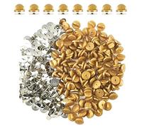 Ruidee Lot de 200/100 fermoirs en caoutchouc avec punaises vierges en caoutchouc PVC pour badges uniformes (doré)