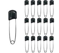 Ruidee Lot de 50 épingles à couches, de 5,5 cm, à nourrice, en plastique, avec fermeture de verrouillage, noires
