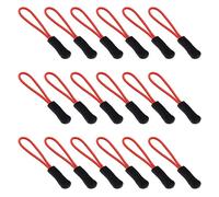 Ruidee Lot de 50 tirettes de fermeture éclair de rechange pour sacs à dos, vestes, bagages, sacs à main (rouge et noir)