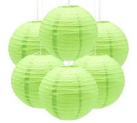 Ruidee Lot de 6 lanternes en papier rondes décoratives à suspendre pour anniversaire, mariage, Noël, mariage, décoration d'intérieur, décoration de fête (30,5 cm, vert)