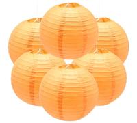 Ruidee Lot de 6 lanternes rondes en papier pour mariage, fête, décoration d'anniversaire (orange)