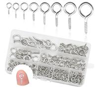 Ruidee YJY-ZH Lot de 280 petites épingles à œillet à vis en métal auto-taraudeuses pour bois, bijoux DIY 13,2 x 6,6 mm