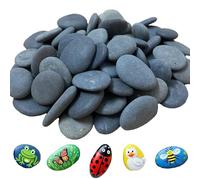 ruidinaways Lot de 60 pierres à peindre, galets plats de 1,5 à 3 cm à peindre, pierres de rivière naturelles pour la plage, la peinture, la décoration, l'art et la peinture
