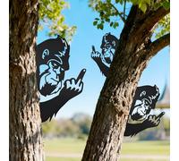 Ruifabo Décoration de cour Bigfoot, cadeau Big Foot Sasquatch, panneau Boo hilarant drôle, cadeau Bigfoot en métal, art mural Sasquatch en métal, décoration humoristique pour jardin, 3 tailles et