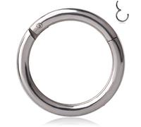 Ruifan 1 anneau segmenté à charnière en acier inoxydable pour septum, lèvre, hélix, tragus, cartilage, piercing de nez, 16 g, 14 g, Acier inoxydable, acier