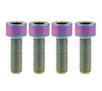 Ruifu Lot de 4 boulons à tête hexagonale M5 x 10 12 16 18 20 25 28 30 35 40 45 50 55 60 mm en titane Gr5 60 mm pour tige de selle de vélo et frein (arc-en-ciel)