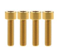 Ruifu Lot de 4 boulons hexagonaux M8 x 20 25 30 35 40 45 50 60 70 mm en titane de qualité 5 DIN912 pour moto (M8 x 30 mm, doré)