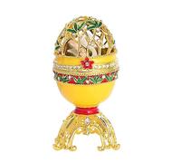 RUIFWUS Boîte à Bibelots Diamante Émail et Strass étincelants Vintage Peint à la Main Fabergé Oeuf Forme Bijoux Bijou boîte Cadeau créatif décor à la Maison Artisanat Ornement