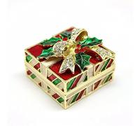 RUIFWUS Boîte à Bibelots Émail Émail avec Diamants Arc métal bibelot boîte à Bijoux boîte à bibelots Cadeau de la Saint-Valentin Cadeaux du Nouvel an Cadeaux de noël