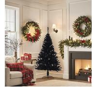 RUIG* CHIC Demi sapin de Noël - KENNETH - artificiel avec support Noir 150 cm PVC 431374