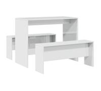 RUIG* CHIC Ensemble table à manger et bancs 3 pcs - KENNETH - bois d'ingénierie - Table et chaises qualité pour salon/cuisine94740