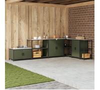 RUIG - NEUF Buffet/Meuble cuisine,Étagère de rangement de cuisine - LEMON - Vert olive 60 x 50 x 92 cm FFR47846