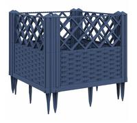 RUIG - NEUF JARDINIERE - BAC A FLEUR Jardinière avec piquets gris 43,5x43,5x43,5 cm PP CL71672