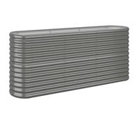 RUIG - NEUF JARDINIERE - BAC A FLEUR Pflanzkübel Pulverbeschichteter Stahl 152x40x68 cm Grau CL16249