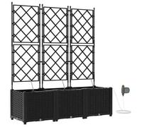 RUIG - NEUF JARDINIERE - BAC A FLEURJardinières avec système d'irrigation, 3 pcs Noir CL92663