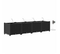 RUIG - NEUF JARDINIERE - BAC A FLEURJardinières avec système d'irrigation 4 pcs Noir CL42060