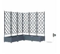 RUIG - NEUF JARDINIERE - BAC A FLEURJardinières avec système d'irrigation 5 pcs Gris clair CL58388
