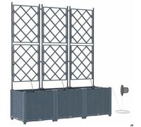 RUIG - NEUF JARDINIERE - BAC A FLEURJardinières avec système d'irrigation d'eau 3 pcs Gris clair CL30509
