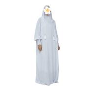 RUIG Robe Abaya pour femme musulmane caftan Dubaï modeste Turquie vêtements de prière décontractés Aïd avec hijab, blanc, L