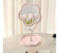 RUIGOMRU Miroir de maquillage en forme de fleur pour bureau, miroir de maquillage pour chambre à coucher, salon et espaces minimaux, décoration de la maison