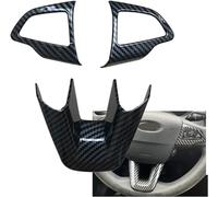 ruihe Lot de 3 Housses de Volant en Fibre de Carbone pour Ford Focus RS St