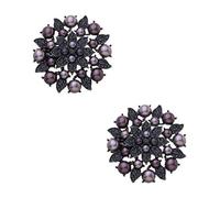 Ruihfas Lot de 2 pinces à chaussures élégantes amovibles en forme de fleur avec perles pour mariage, fête, bal de fin d'année, approx 5cm / 1.96 inch, Strass, Strass