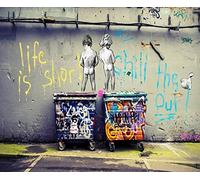 RUIHOME Decor No Frame Banksy Graffiti Art Canva Peinture Life Is Short Chill The Out Street Art Wall Art pour Salon Chambre Décor 51x30cm Sans cadre
