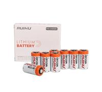 RUIHU CR123A Lithium Battery, 20 Pack, 3V 1500mAh, High Power Lithium Battery, Long-Lasting for Security Devices, Flashlights, Non-Rechargeable (CR123A-20 Unité)