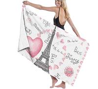 RUiillg Serviette De Plage Microfibre,Bozhan Tianxia J'aime Paris Grande Draps De Bain pour Voyage Plage,Yoga,Piscine,Gym,Camping,Salle De Fitness,Sports Séchage Rapide,Léger,Absorbent