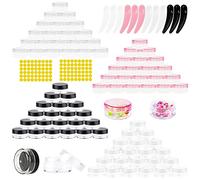 RUIJIE 100 Pcs 5g/5ml Contenants Cosmétiques Transparent avec 12 Spatule 108 Autocollants, Pots Cosmétiques en Plastique, Mini Pots Ronds Clairs Vides Pots d'échantillons de Voyage pour Lotion, Crème