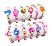 RUIJIE 12 Pièces Bracelet Amitié en Perles pour Filles - Bijoux Enfant, Petits Cadeaux Anniversaire, Jouet Élastique, Set Fête Accessoire
