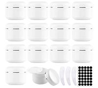 RUIJIE 14 Pièces 50ml Petit Pots Vide Cosmétiques Contenants Cosmétiques, Pots de Crème de Cosmétiques en Plastique,Pots D'échantillons de Voyage avec Mini Spatule Tags pour Crème Échantillons Poudre