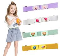 RUIJIE 4 Pièces Ceinture élastiques Sans Boucle Enfant Réglable Ceinture Extensibles Invisibles Ajustable Ceintures 35-90cm Ceintures Pour Garçons Et Filles (3D decoration)