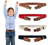 RUIJIE 4 Pièces Ceinture élastiques Sans Boucle Enfant Réglable Ceinture Extensibles Invisibles Ajustable Ceintures 35-90cm Ceintures Pour Garçons Et Filles (Solid color)