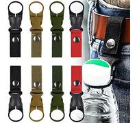 RUIJIE® 8 Pièces Nylon Boucle de Bouteille d'eau 4 Couleurs Sangle Bouteille Porte Bouteille d'eau Crochet Clip Ceinture Mousqueton Tactique pour Camping Randonnée L'extérieur