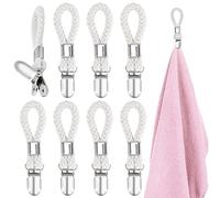 RUIJIE Accroche Torchon 8 Pièces Pince à Serviette Pince Torchon Crochet Torchon Cuisine Porte Torchon en Métal Attache Serviette Attache Torchon Clip Pince à Suspendre pour Cuisine et Salle de Bain