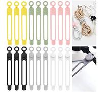 RUIJIE Attache Cable Silicone 18 Pièces Cable Tie Réutilisable, Collier De Serrage, Serre Câbles Silicone, Attaches Torsadées, Attache Cordon, Sangle Organisateur pour Cordes et Gestion des Câbles